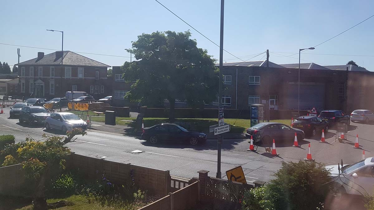Queues outside Lichfield Household Waste Recycling Centre