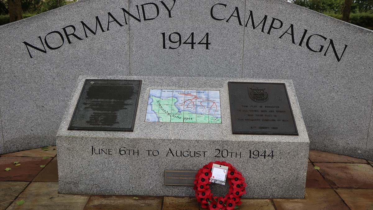 The wreath at the Normandy Campaign Memorial. Picture: National Memorial Arboretum