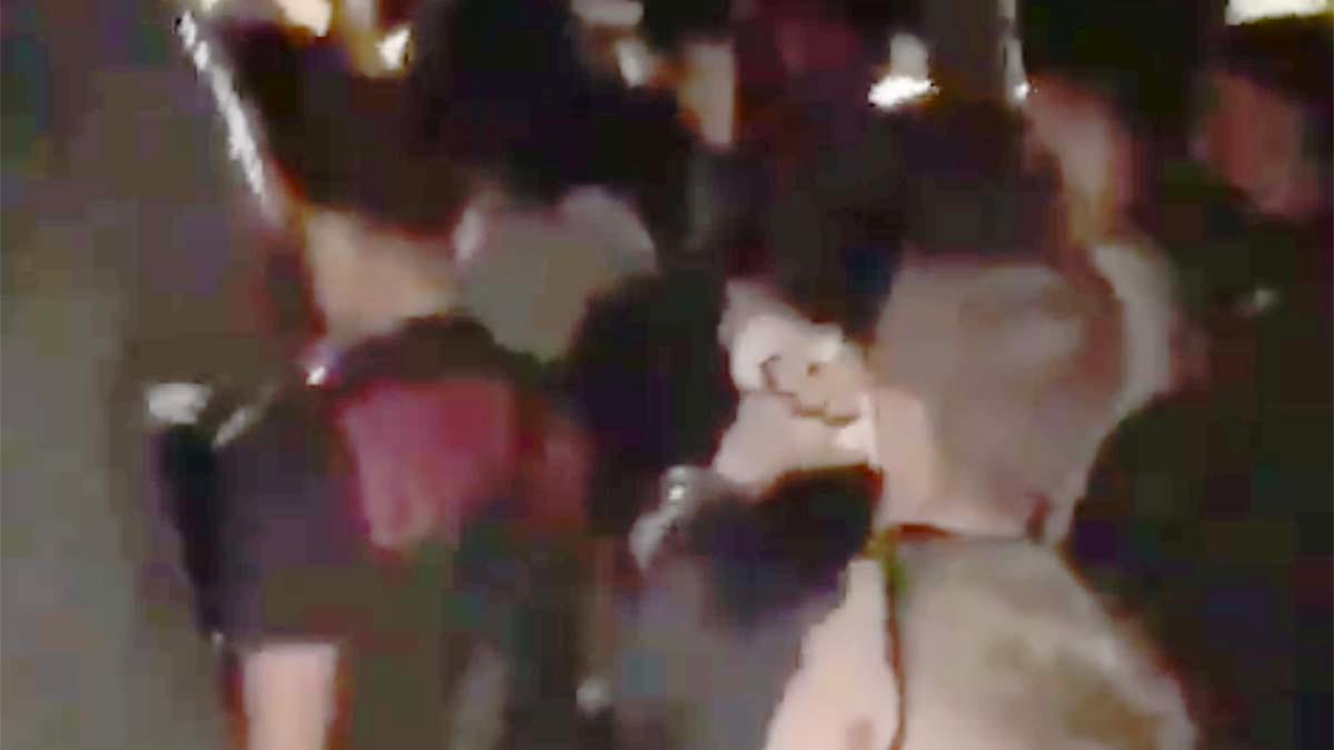 A still from footage posted online of the illegal rave in Lichfield