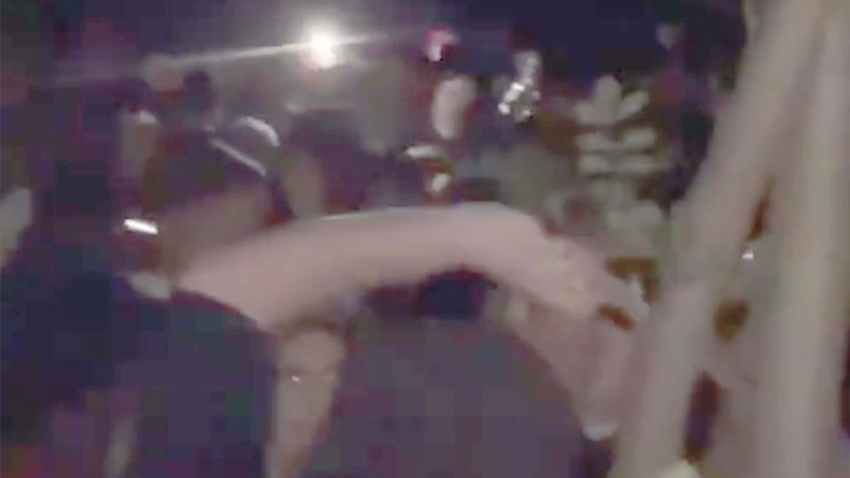 A still from footage posted online of the illegal rave in Lichfield
