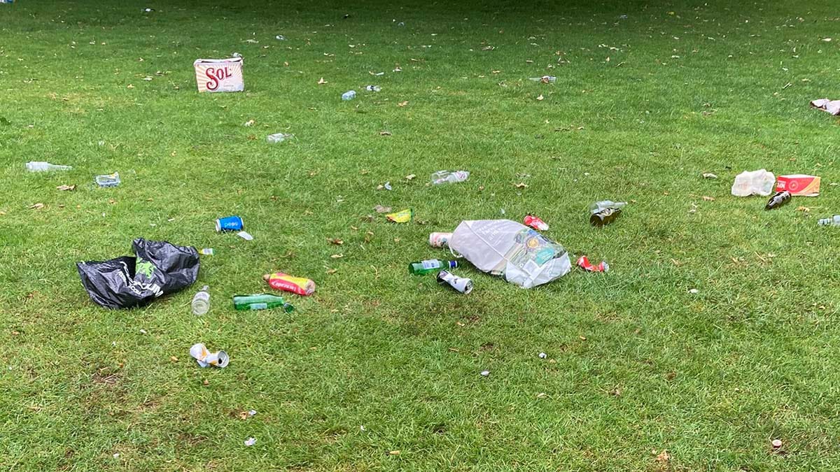 Some of the litter left behind in Beacon Park