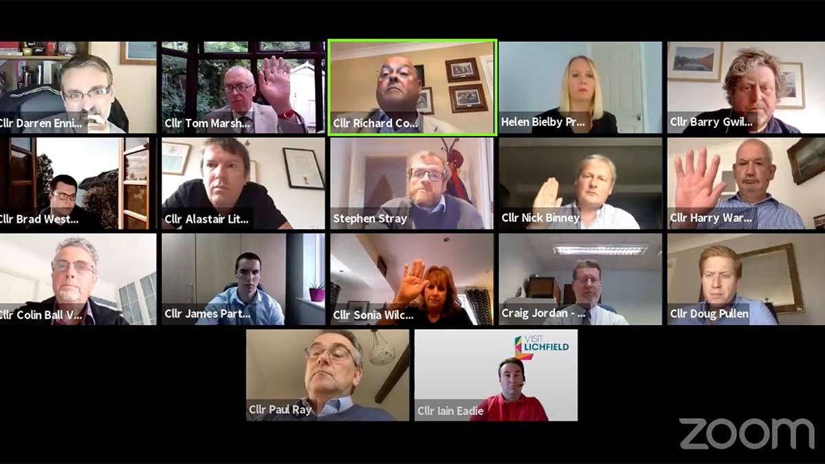 Councillors voting in the online meeting