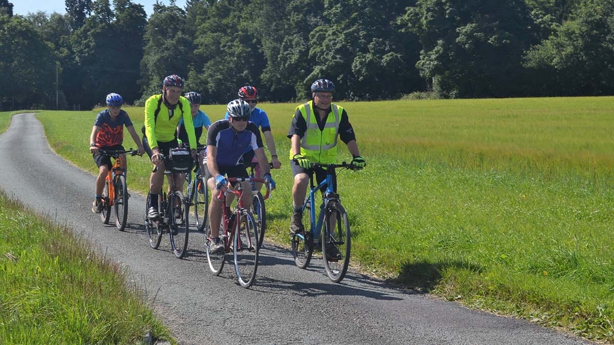 Charlie Bagott-Jewitt and the other riders preparing for their 300 mile challenge