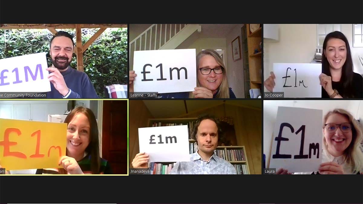 The Community Foundation team celebrating the £1million milestone