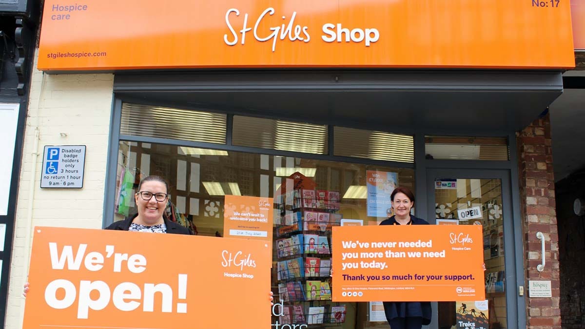 St Giles Hospice shops area manager Nicola Brannen-Mott and shop manager Vicky Jeffs outside the Tamworth Street store in Lichfield
