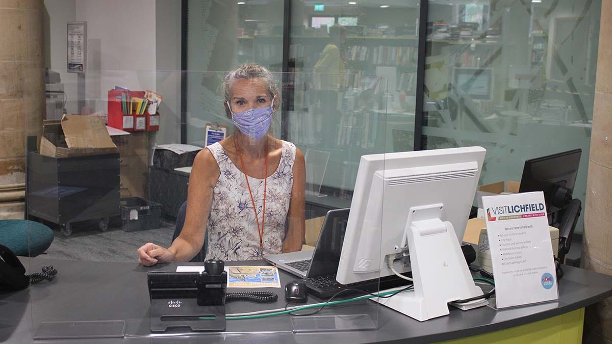 Aileen Beesley in the visitor information centre