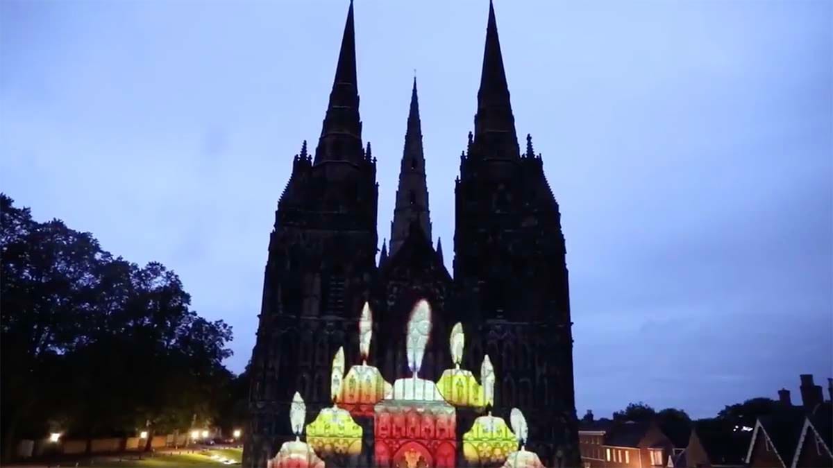 Lichfield Cathedral illuminated