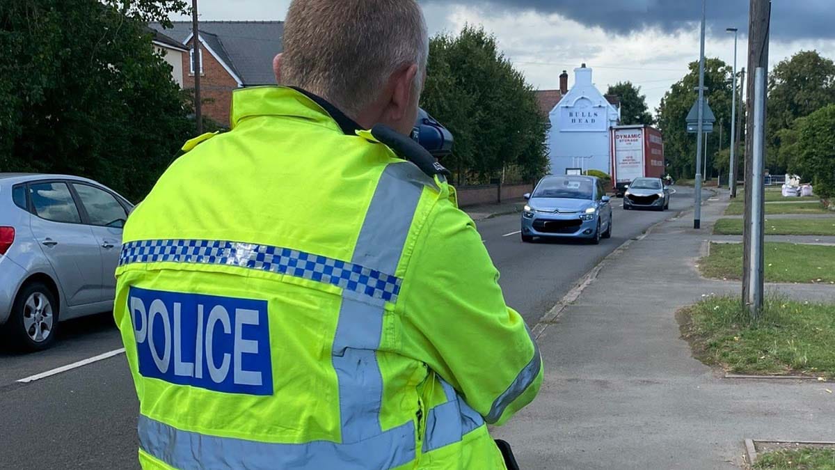 Police recording speeds in Shenstone