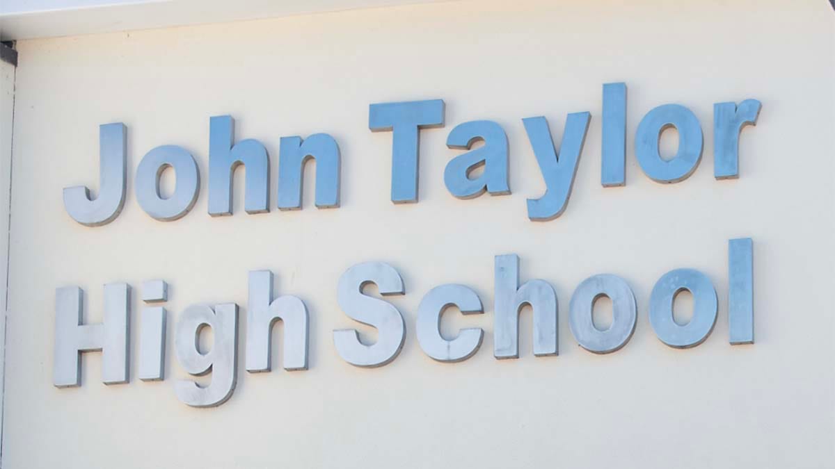 John Taylor High School sign