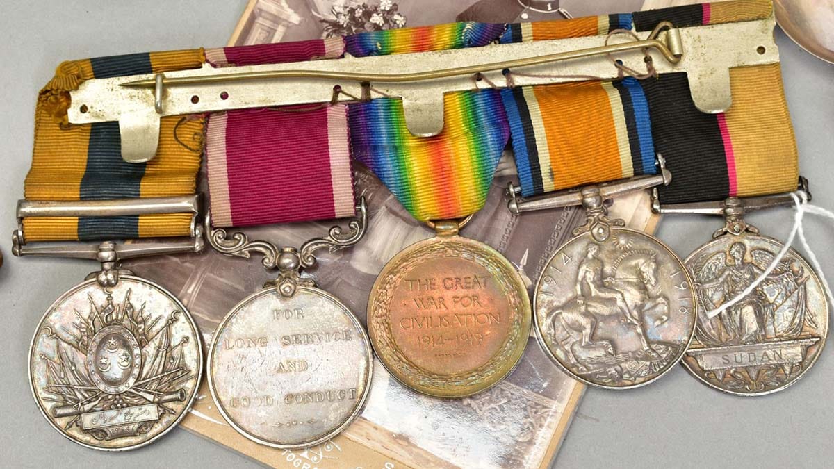 The medals being sold at auction