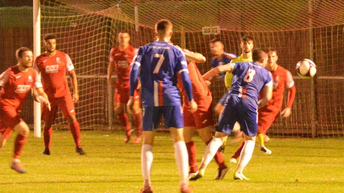 Action from Chasetown's trip to Market Drayton