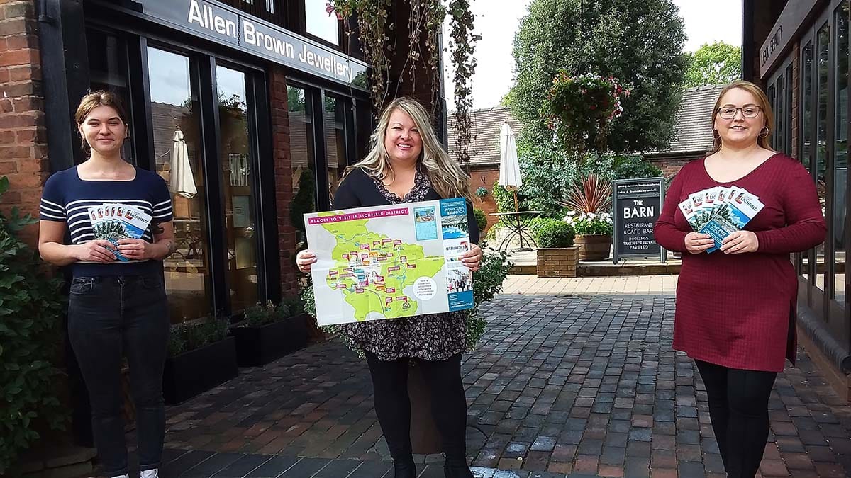 Camille Humk, Emily Waldron and Kirsty McMahon at the launch of the new visitor map