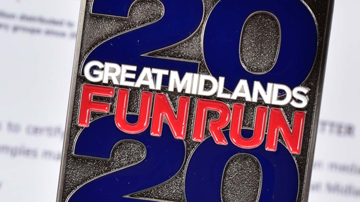 The medal for the 2020 Great Midlands Fun Run
