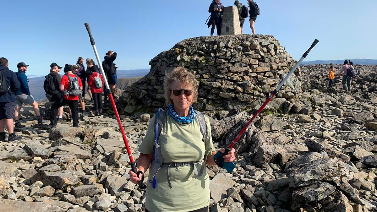 Margaret Broadhead at the top of Ben Nevis