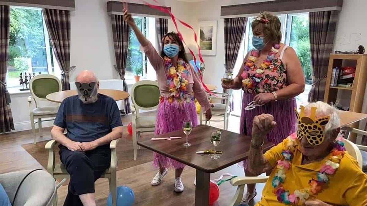 Residents and staff at The Spires taking part in the carnival-themed event
