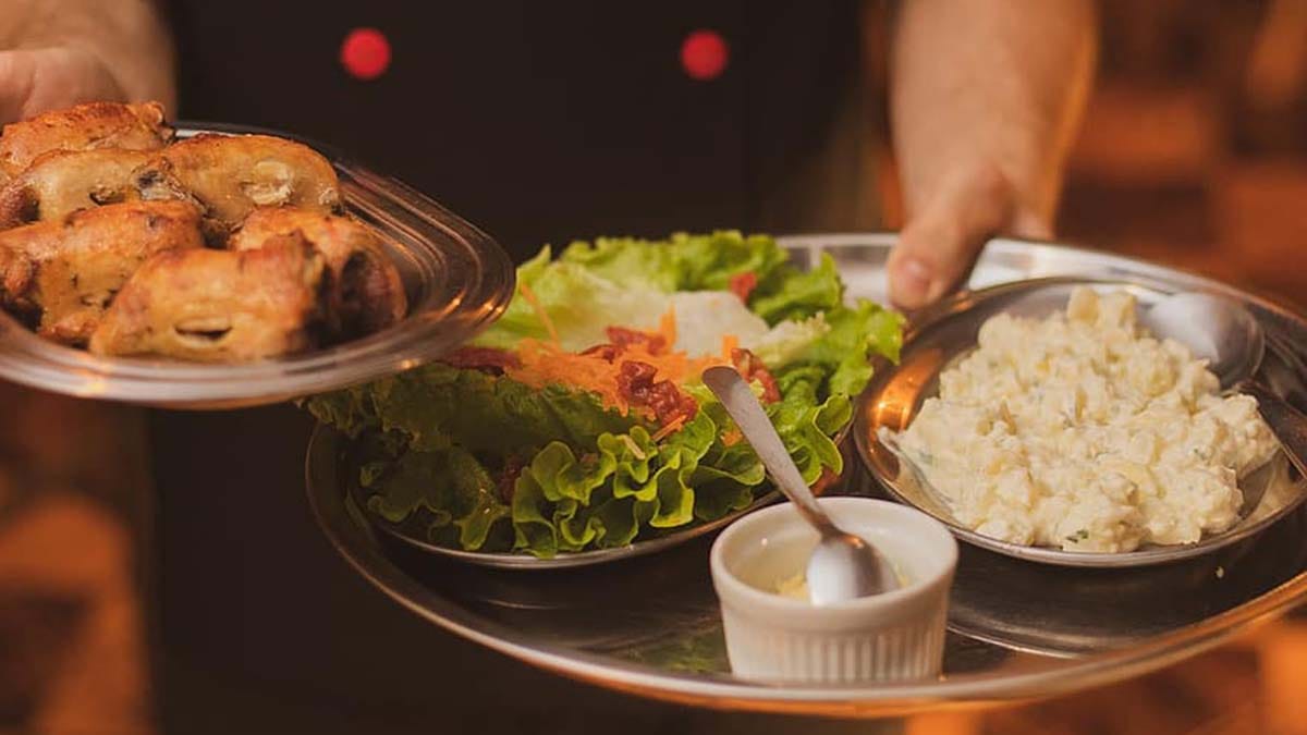 Food being served by a waiter