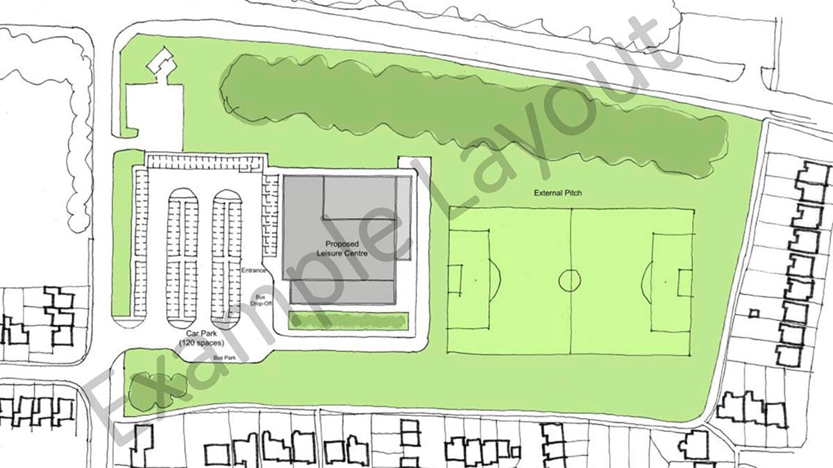 The example layout for the new leisure centre at Stychbrook Park. Picture: Lichfield District Council