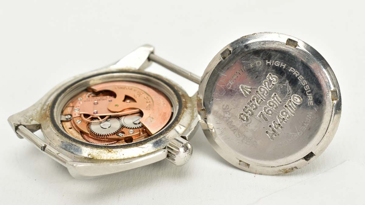 The casing of the Omega watch