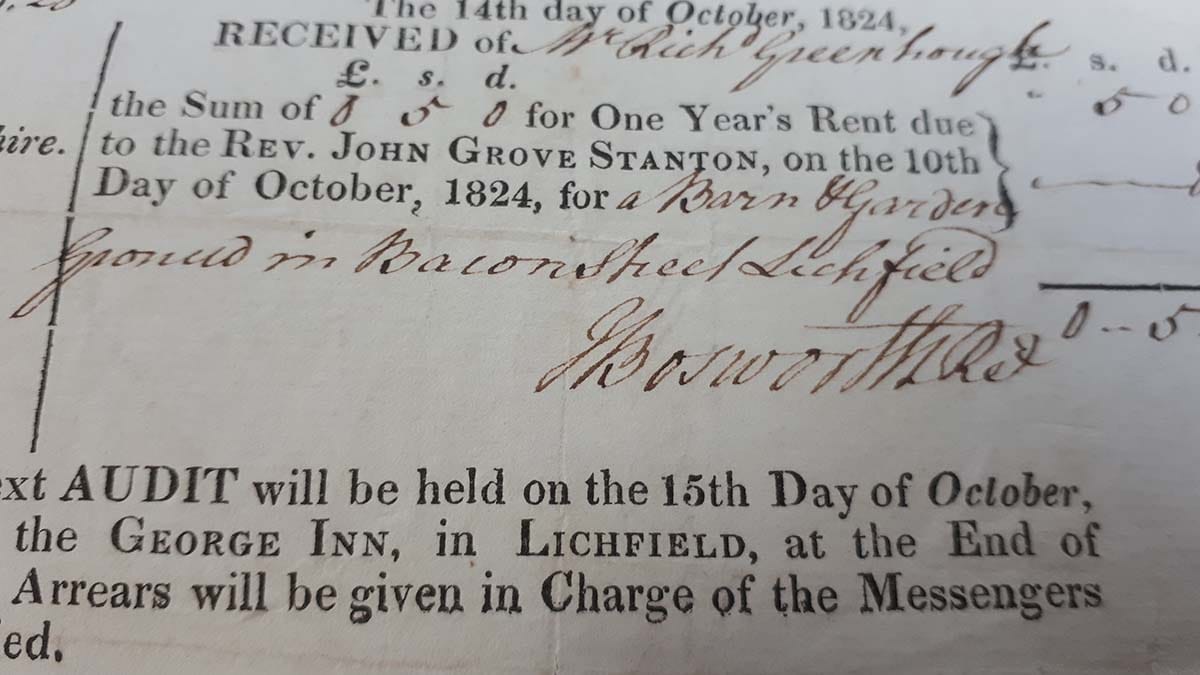The Greenhough receipt