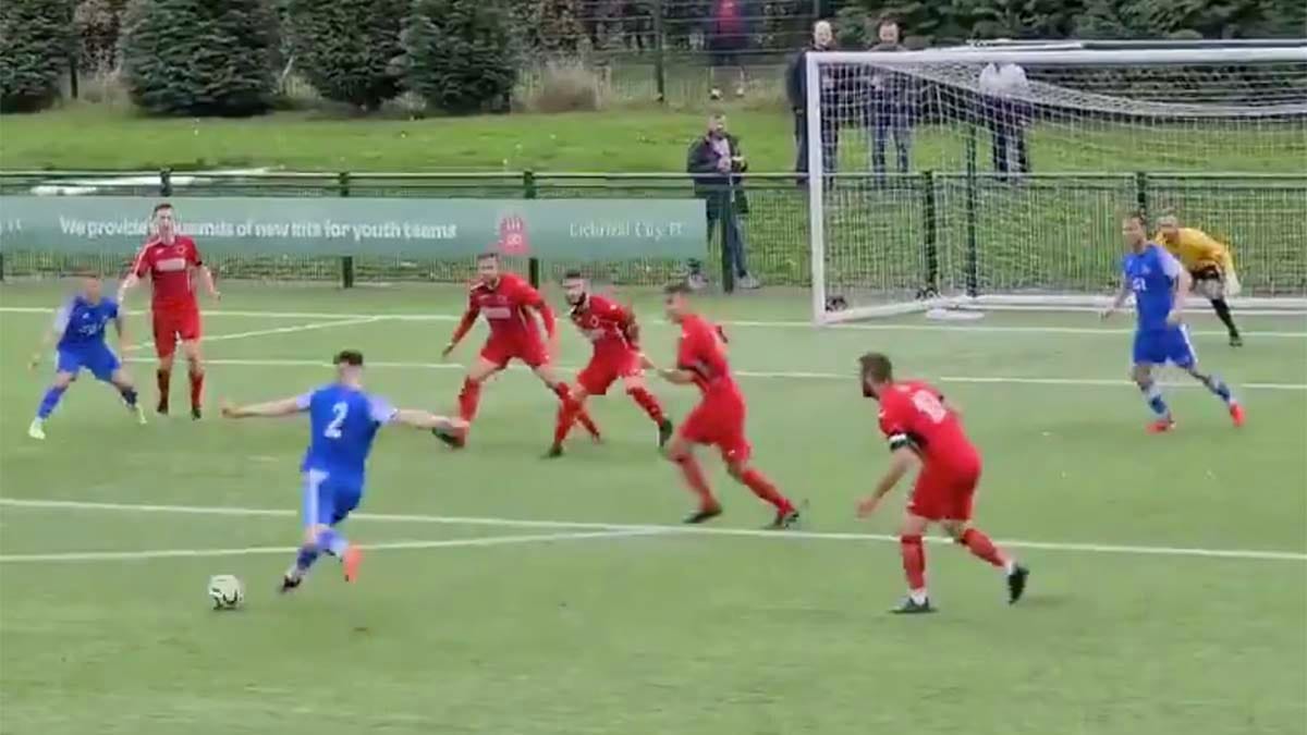 Josh Mansell scores for Lichfield City