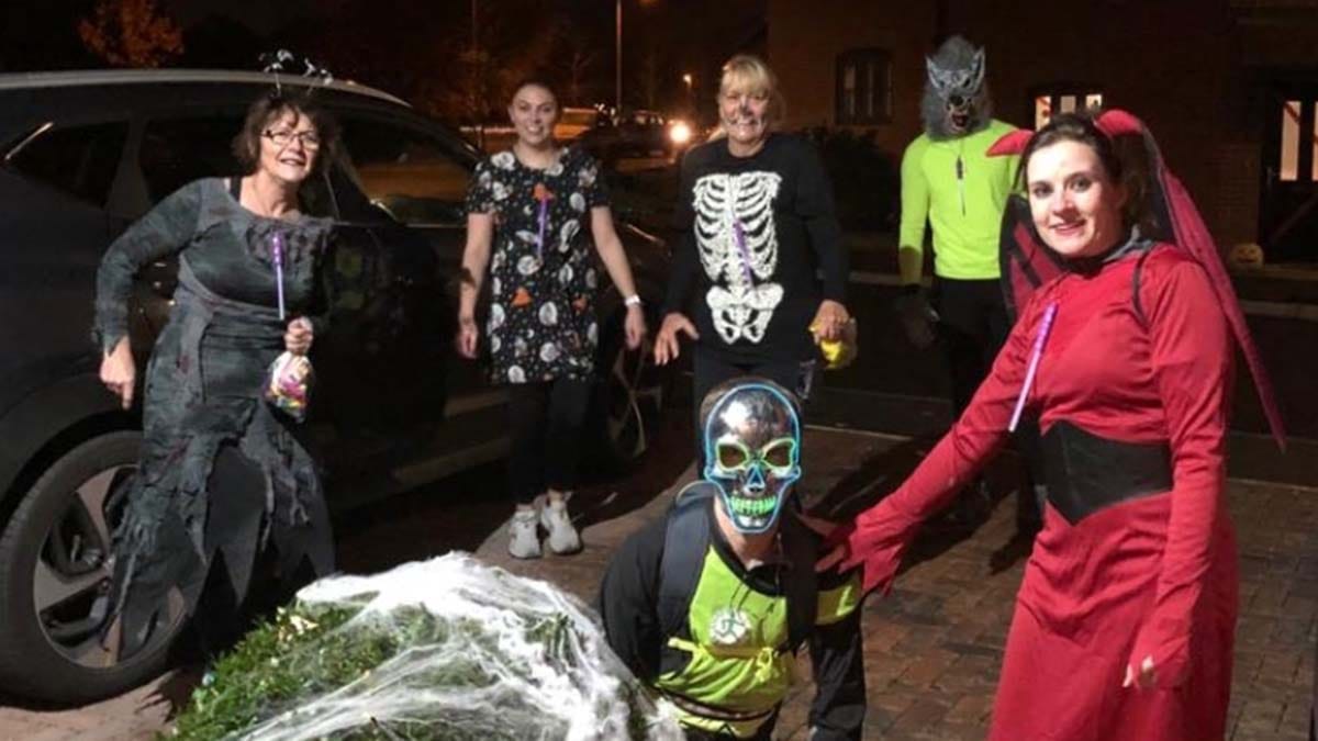 Members of The Saxon Harriers during their Halloween run
