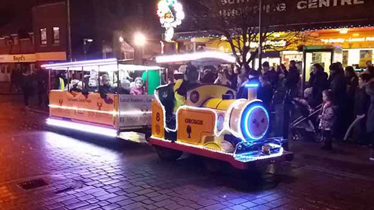 The Christmas train operating previously at Burntwood lights switch on event