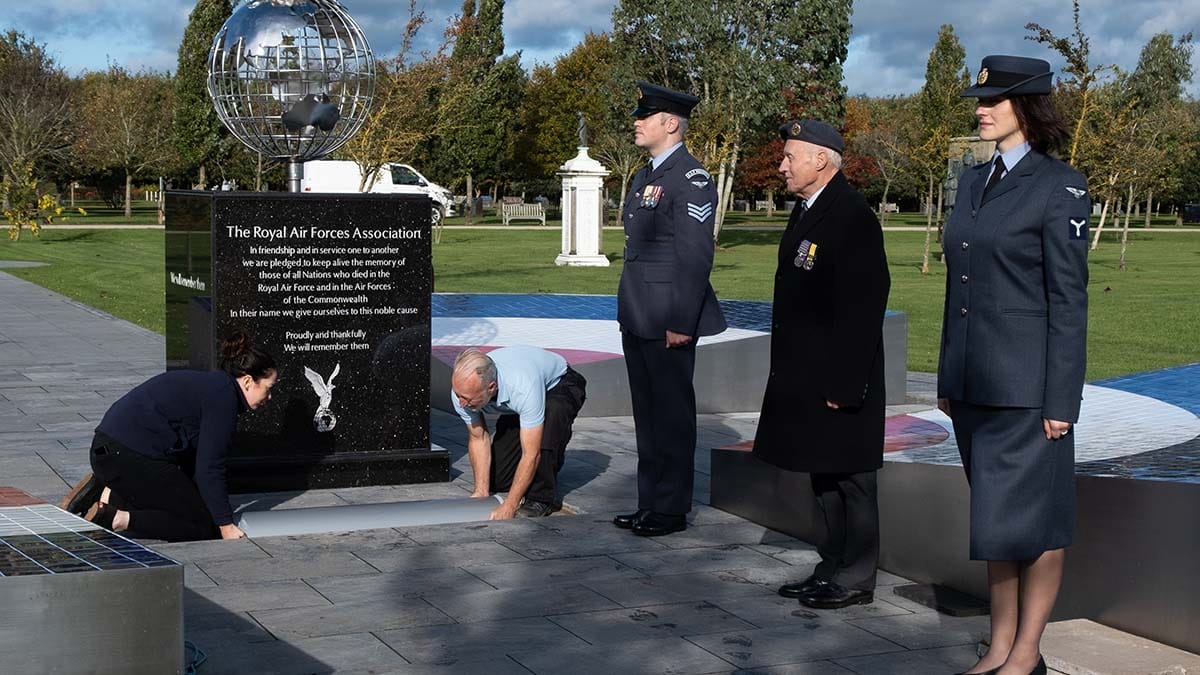 The time capsule being buried at the National Memorial Arboretum