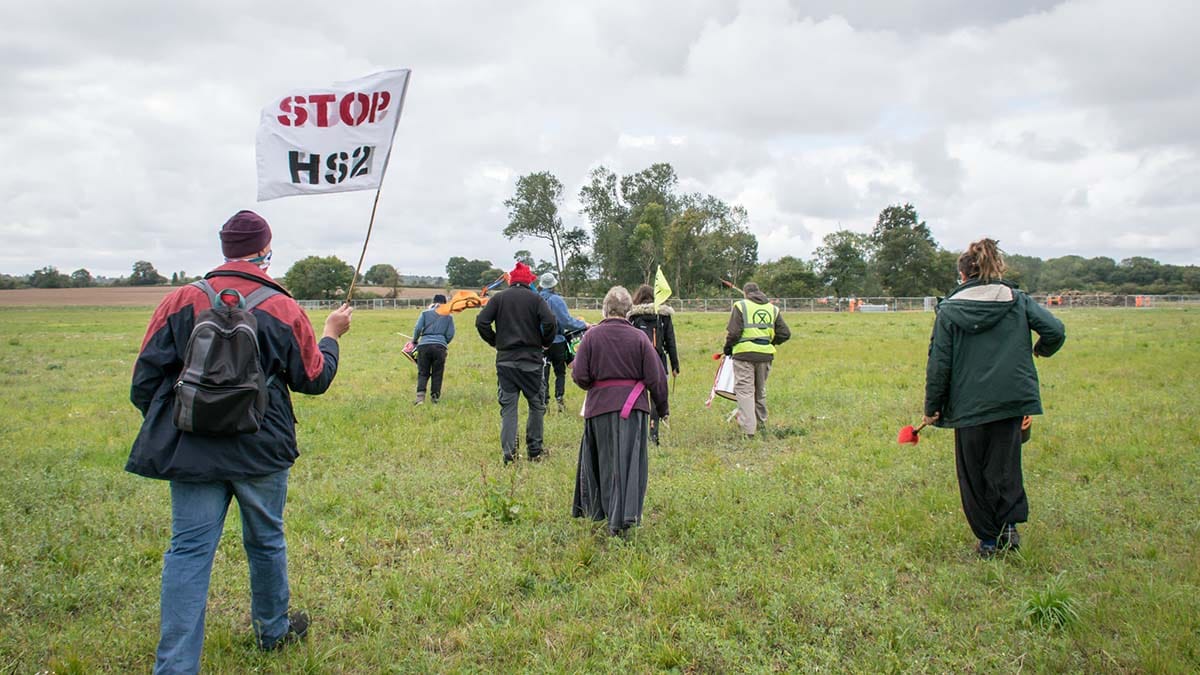 Protesters in Lichfield