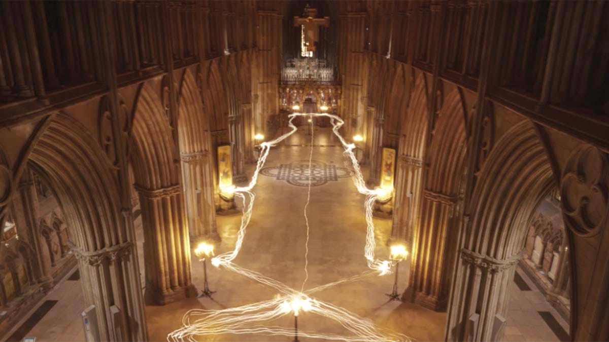 Candles illuminated at Lichfield Cathedral