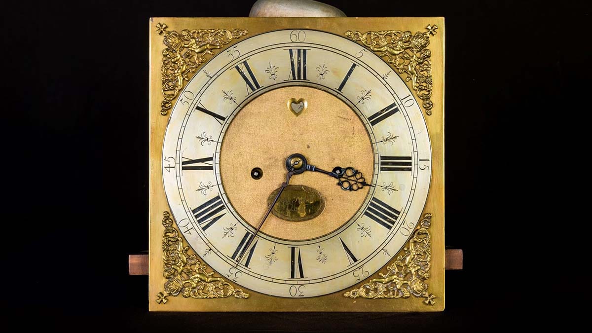 One of the clocks being sold at auction in Lichfield