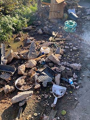 Rubbish left behind by fly-tippers in Stonnall