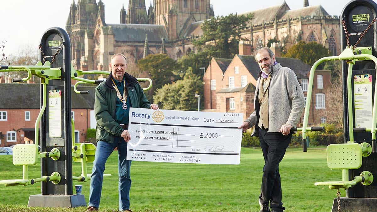 David Stainsby handed over the cheque to Simon Price. Picture: Robert Yardley