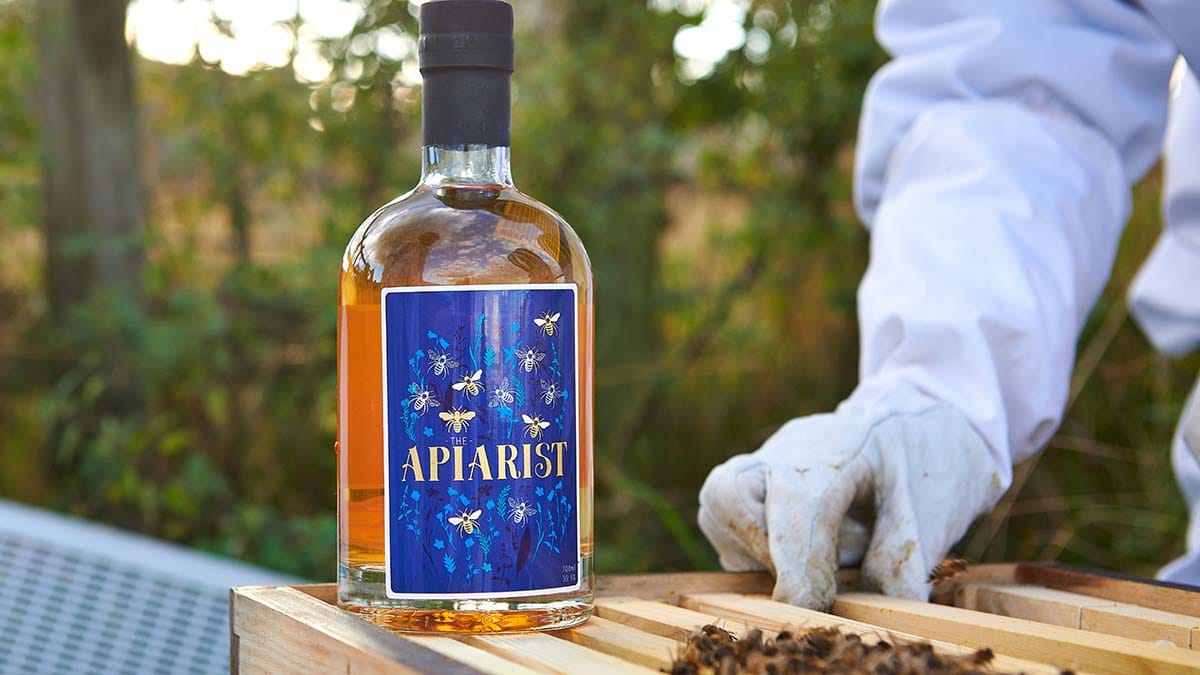 A bottle of The Apiarist gin