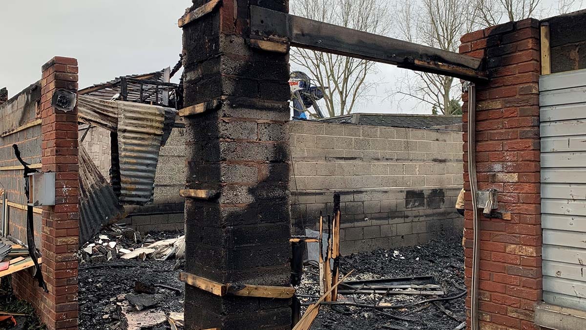 The fire-damaged building at Drayton Manor. Picture: Drayton Manor