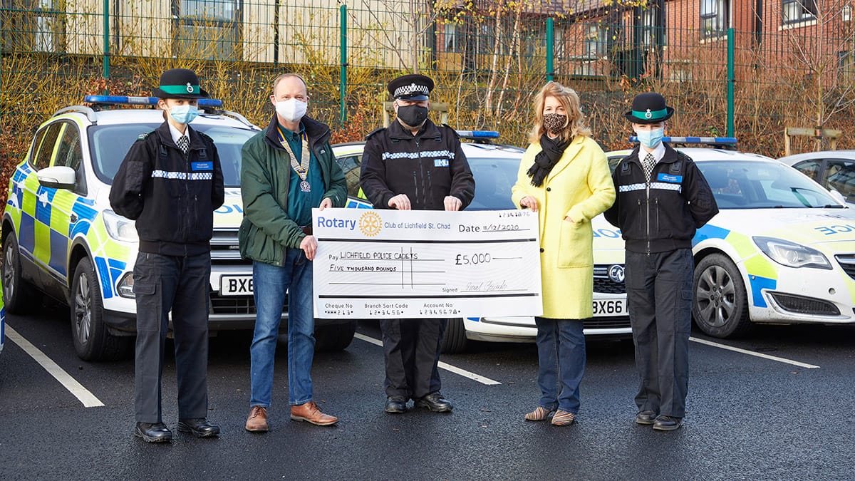 The cheque being handed over