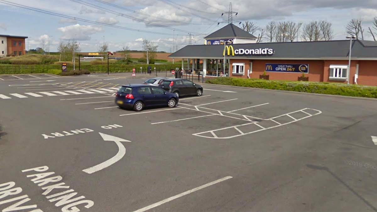 The car park at the McDonald's at Wall Island