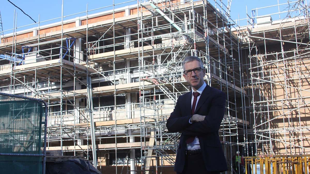 Glyn Langston-Jones outside the new building