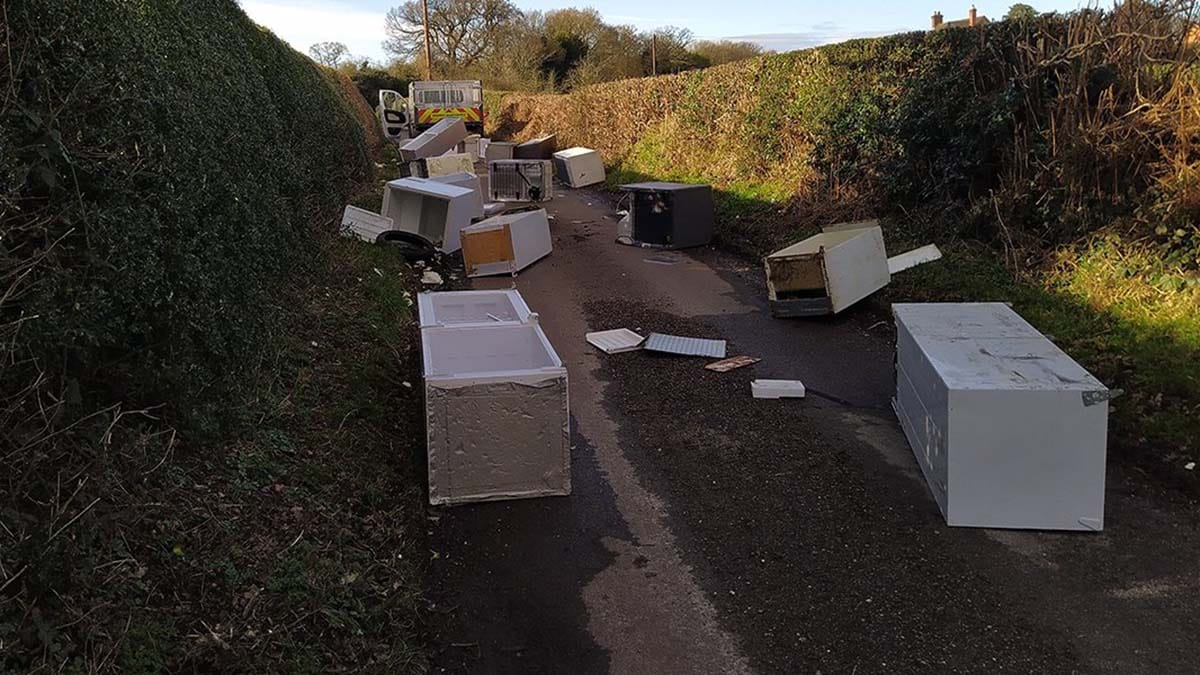 The fridge-freezers dumped in Chorley. Picture: Lichfield District Council
