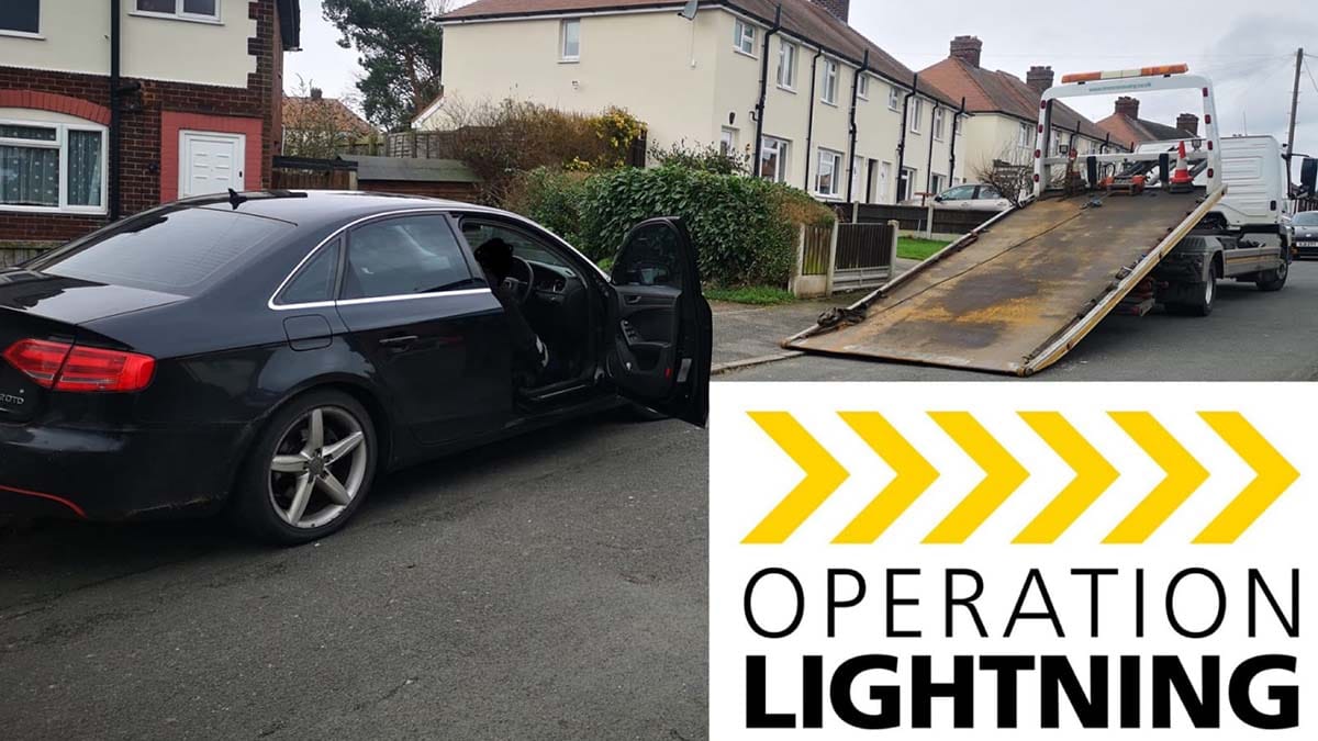 The car being seized by police
