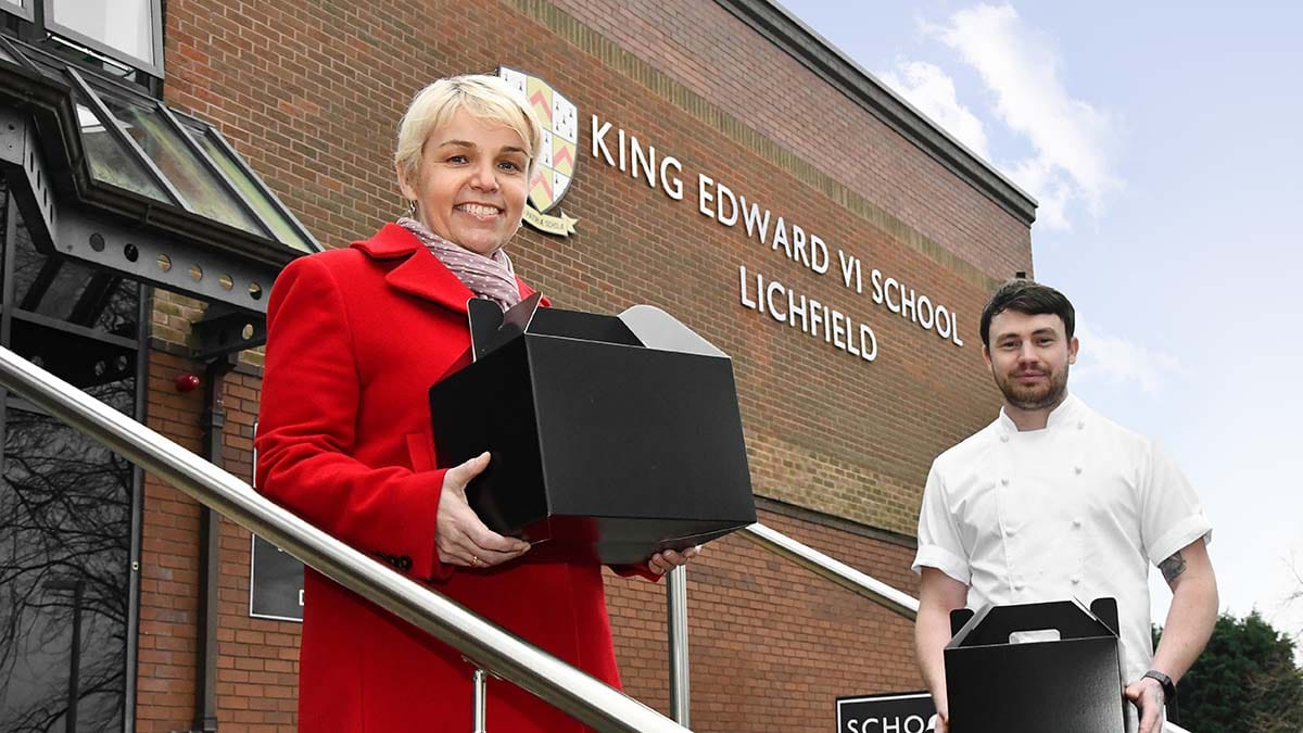 Headteacher Jane Rutherford with Liam Dillon