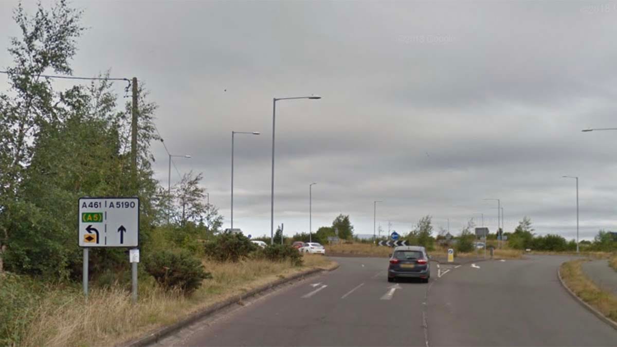 The Walsall Road near the traffic island at Pipe Hill