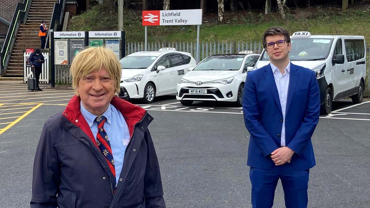 Michael Fabricant MP with Jonny Wiseman at Lichfield Trent Valley