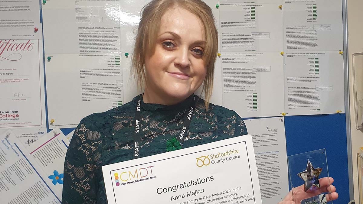 Previous Staffordshire Dignity in Care Awards winner Anna Makjut