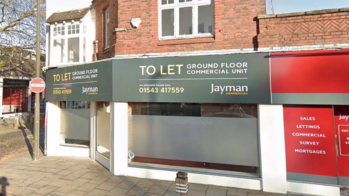 The proposed site of the new restaurant and takeaway in Lichfield. Picture: Google Streetview