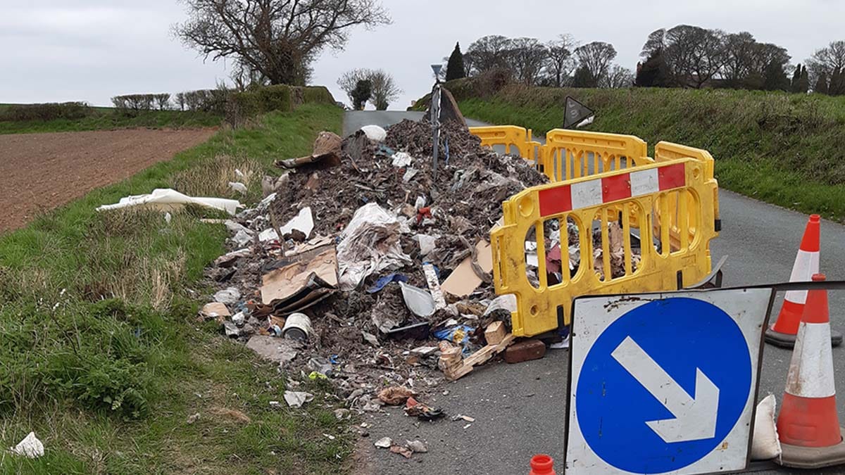 Rubbish left on Church Road in Stonnall