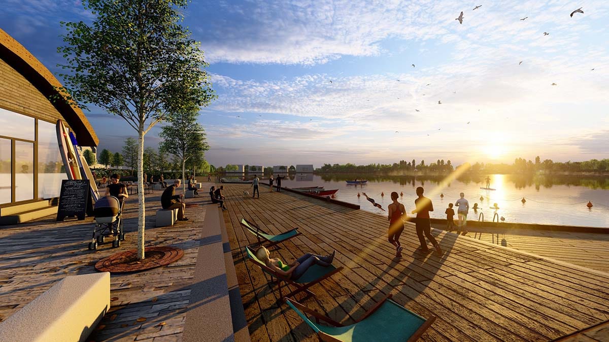 An artist's impression of the redevelopment of the former Rugeley Power Station site