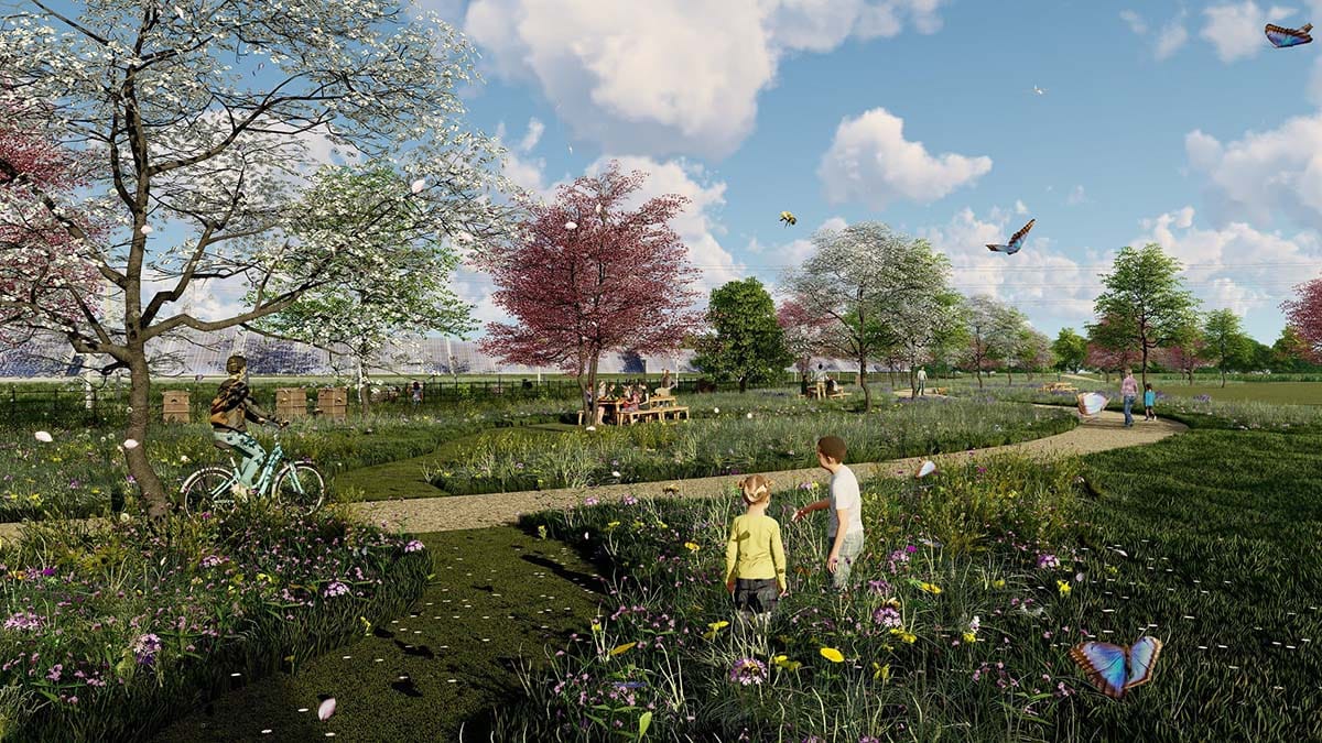 An artist's impression of the redevelopment of the former Rugeley Power Station site