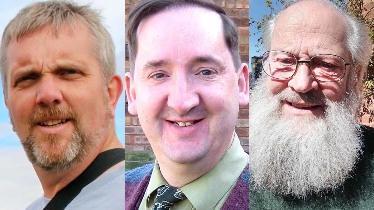 Green Party candidates Paul Ecclestone-Brown, Simon Partridge and Stephen Sanders