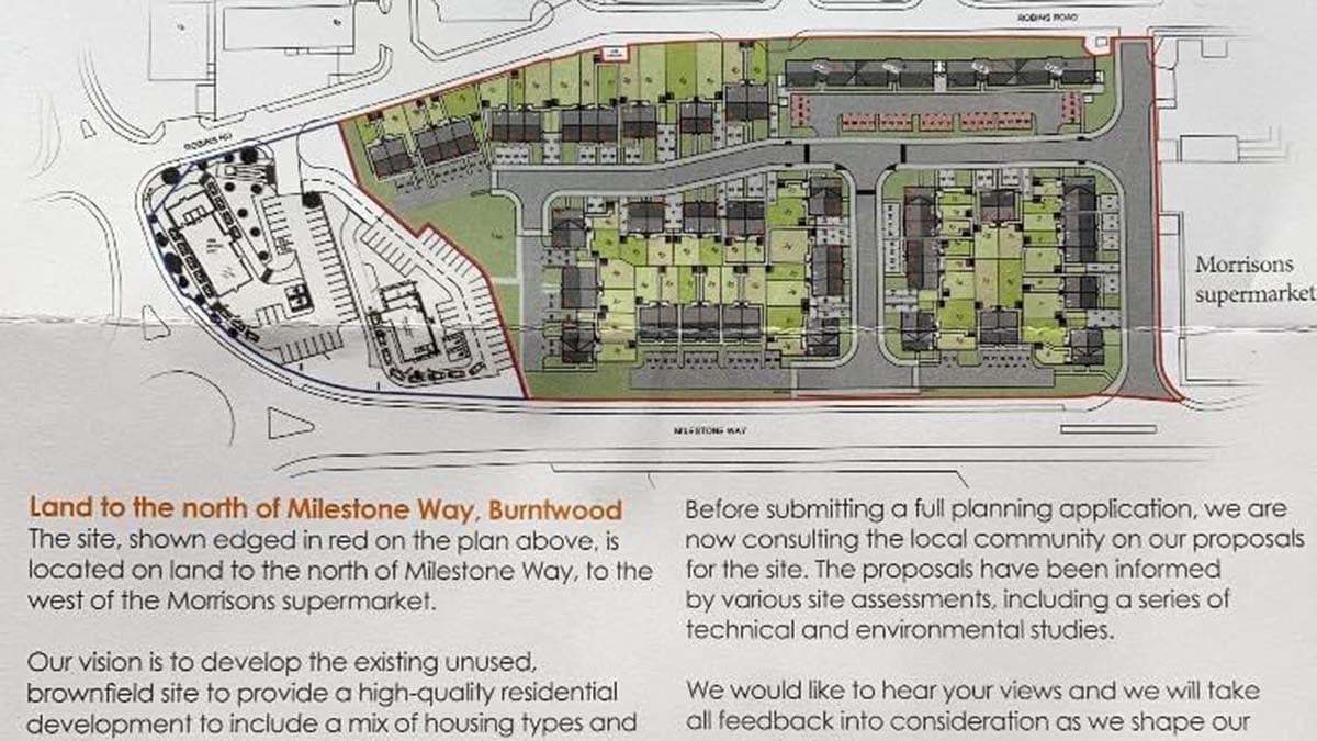 Part of the leaflet outlining plans for the land