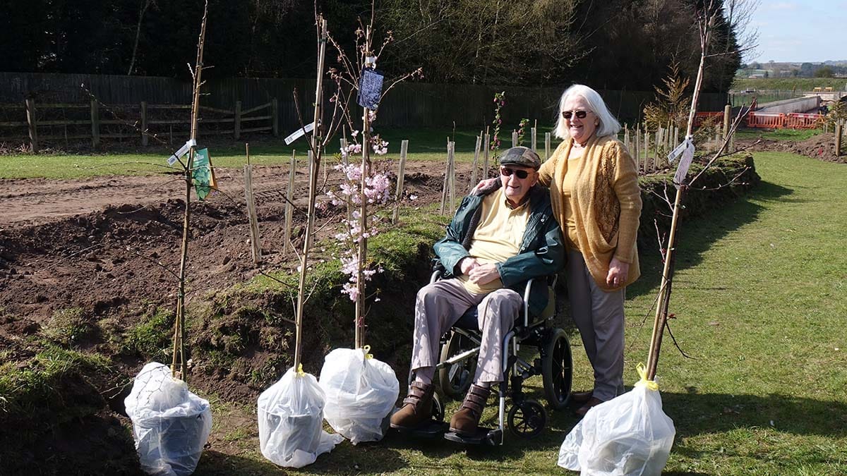 Brian and Jane Taylor with some of the trees